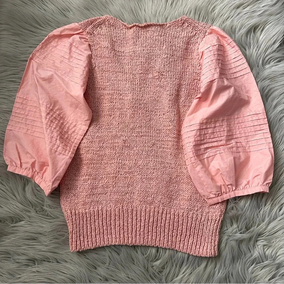 LA VIE by REBECCA TAYLOR Poplin Sleeve Pullover in Tawny Peach Small NWT - Picture 5 of 7